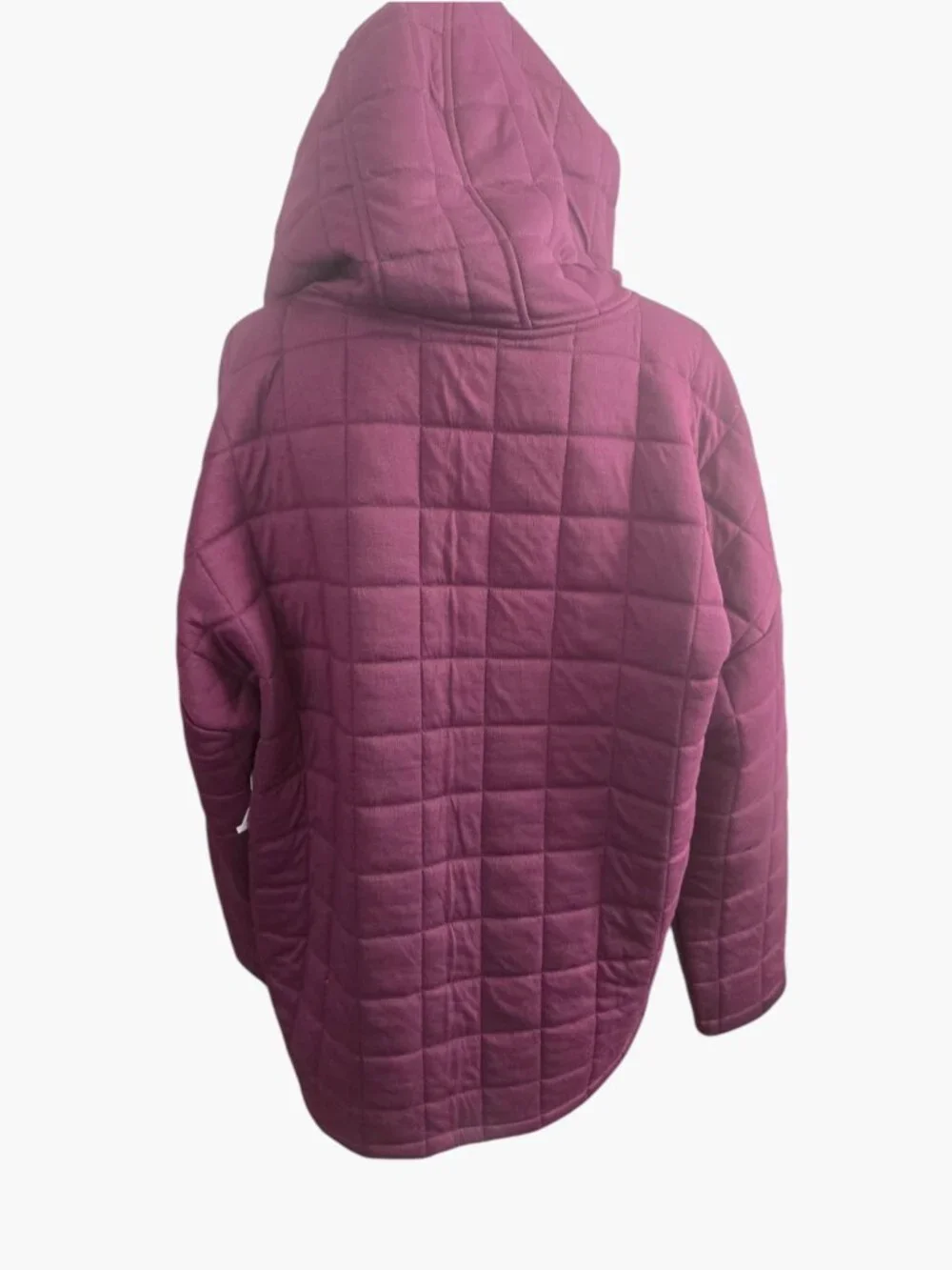 NEW GapFit Burgundy Hooded Quilted Pullover Jacket Snap Closure Size XL Tall - Picture 3 of 5